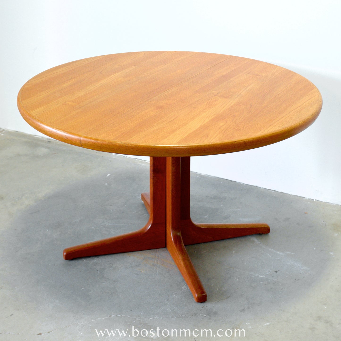 Danish Solid Teak Round Pedestal Dining Table - #A152