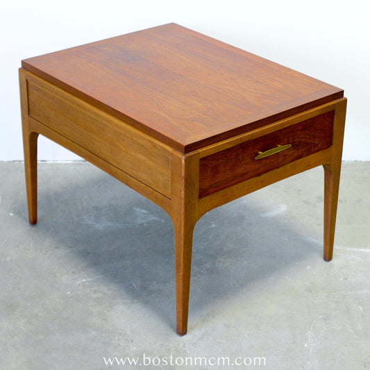 Lane "Rhythm" Walnut Side Table with Drawer - #A1679