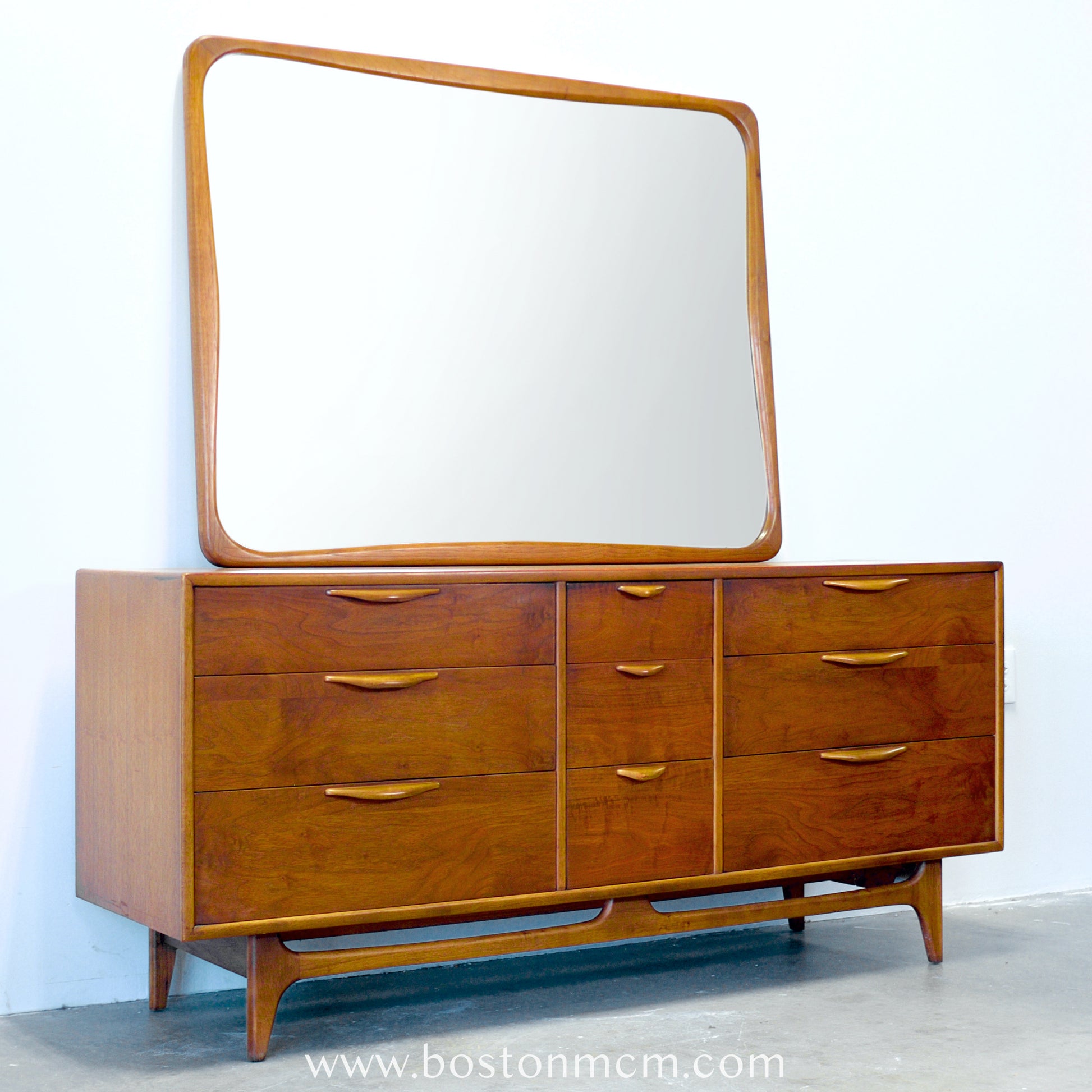 vintage lane dresser with mirror Lane "Perception" Walnut Mirror - #A1671