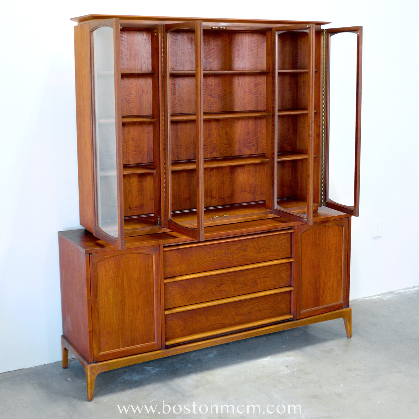 Lane "Rhythm" Walnut Hutch / China Cabinet - #A1675