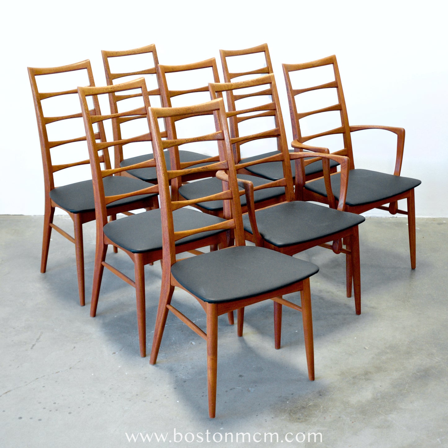 Koefoed Hornslet "Lis" Set of 8 Danish Teak Dining Chairs - #A88