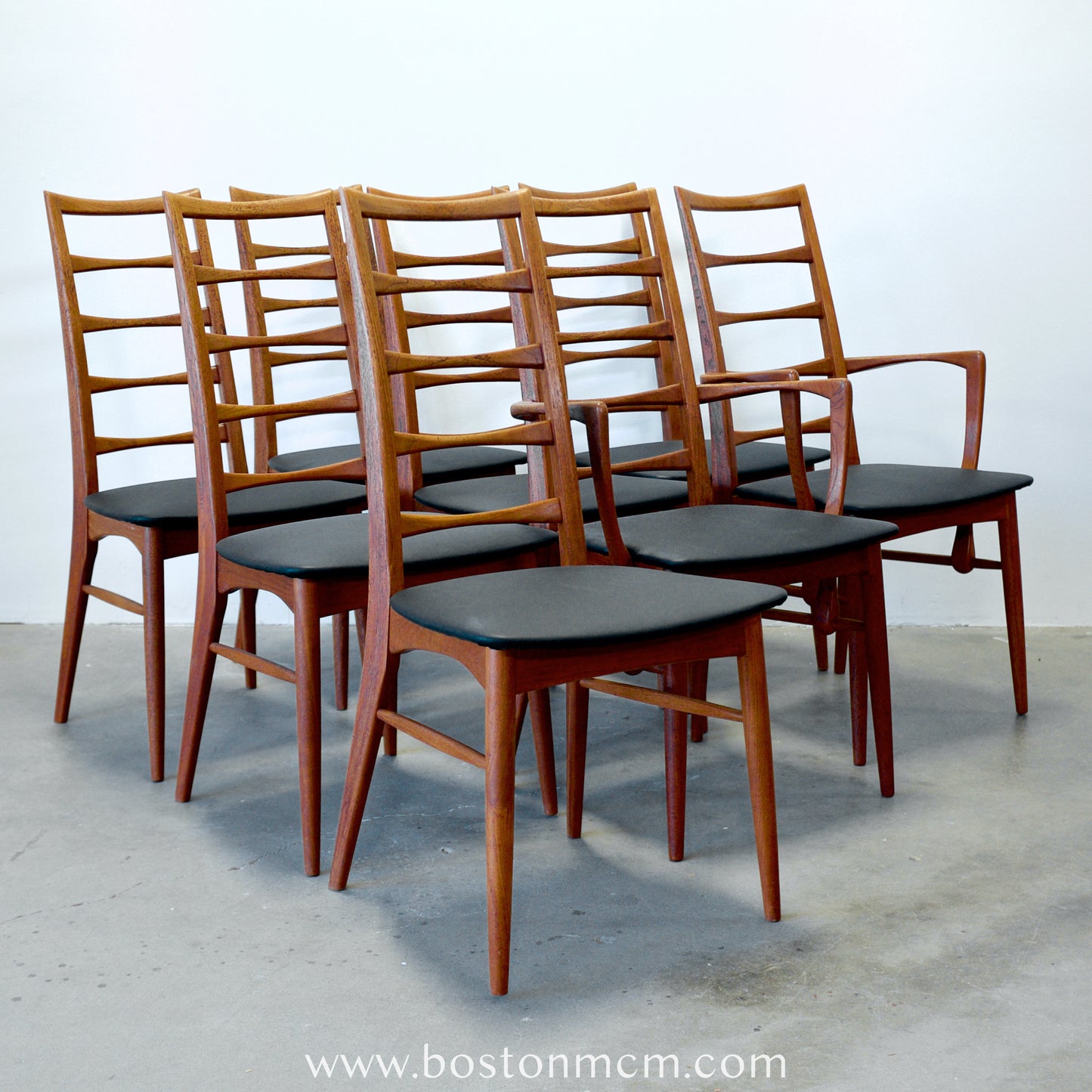 Koefoed Hornslet "Lis" Set of 8 Danish Teak Dining Chairs - #A88