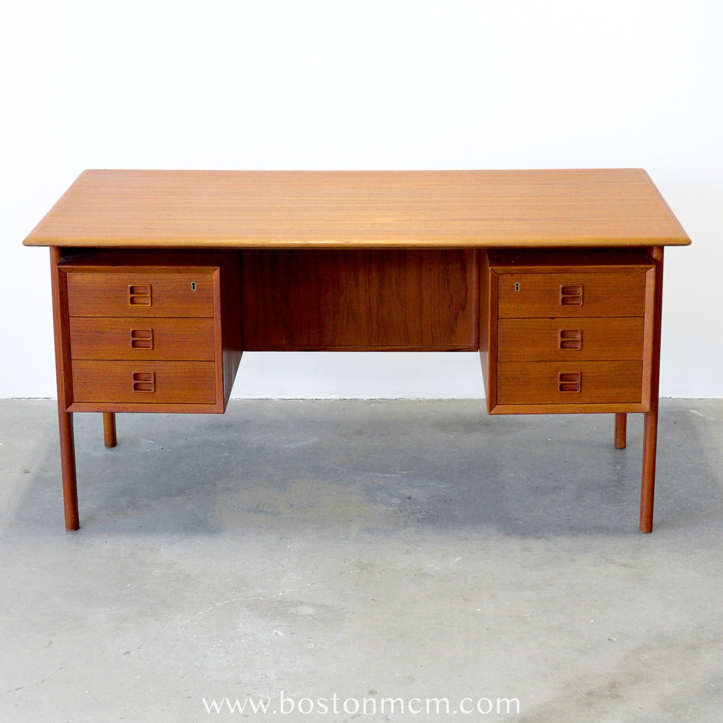 Brouer Møbelfabrik Model #100 Danish Teak Desk with Rear Storage - #A1693