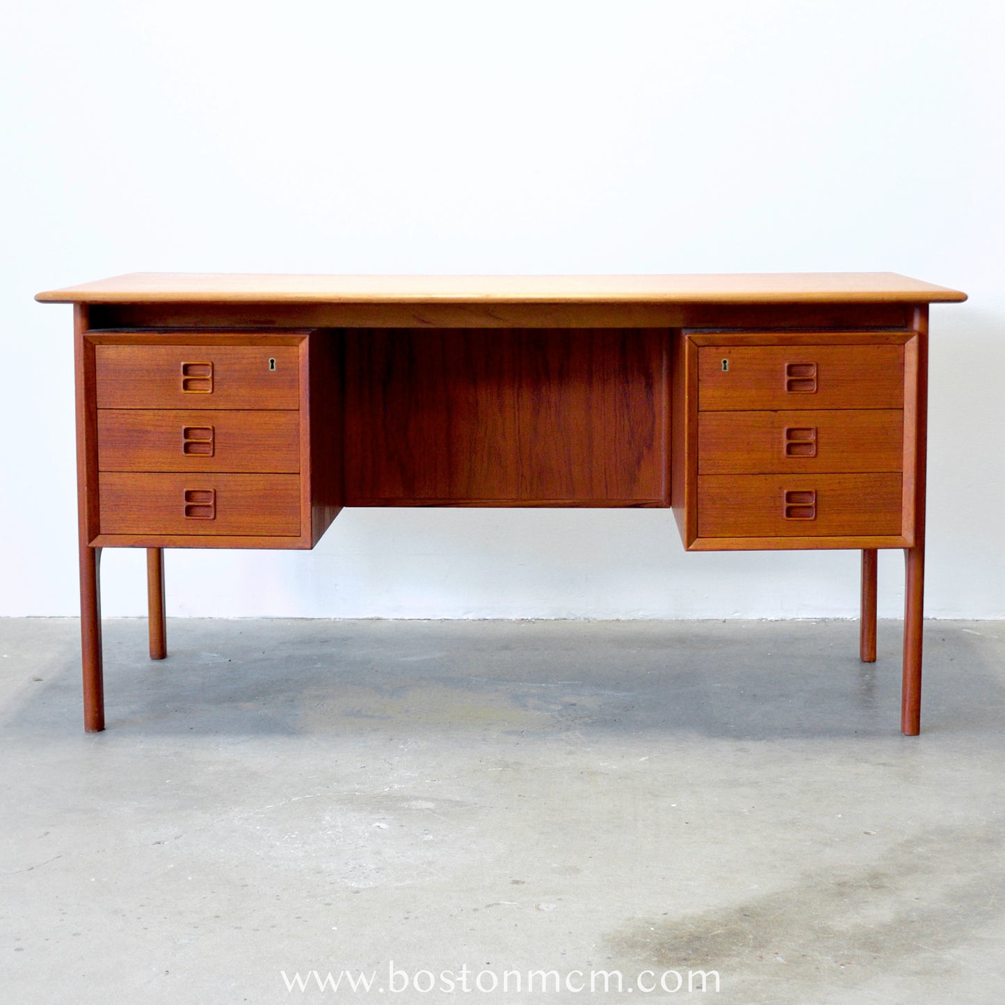 Brouer Møbelfabrik Model #100 Danish Teak Desk with Rear Storage - #A1693