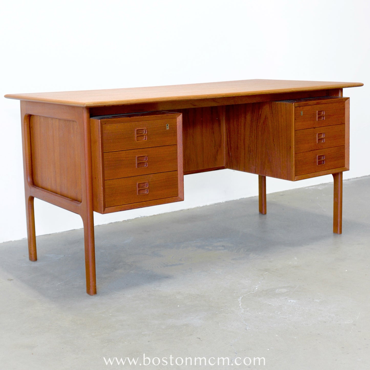 Brouer Møbelfabrik Model #100 Danish Teak Desk with Rear Storage - #A1693