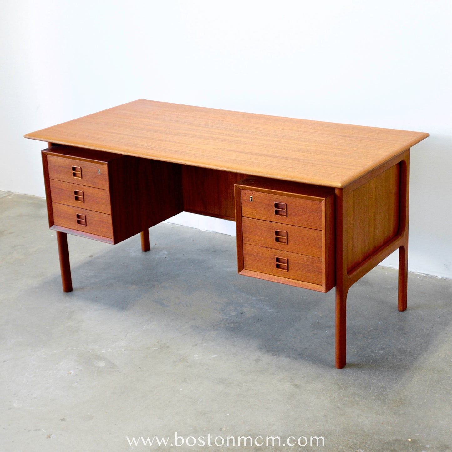 Brouer Møbelfabrik Model #100 Danish Teak Desk with Rear Storage - #A1693