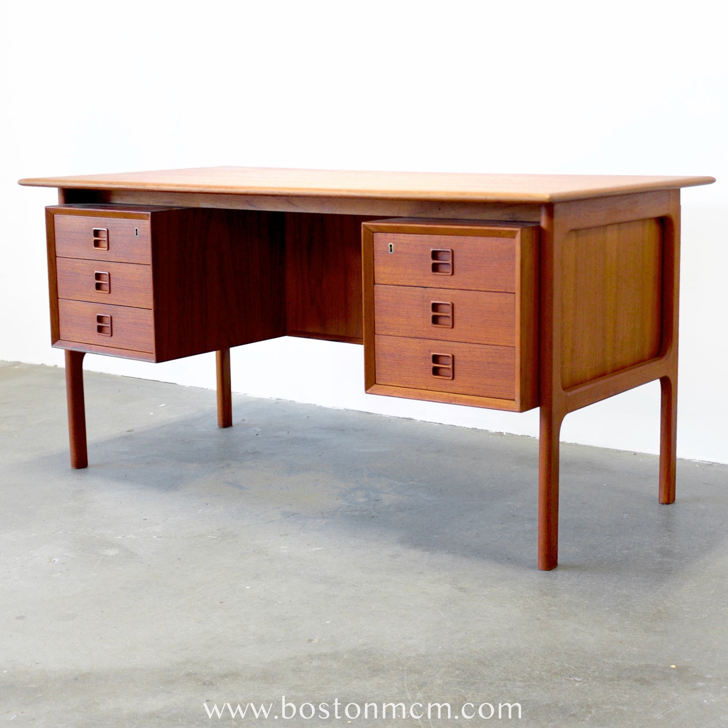 Brouer Møbelfabrik Model #100 Danish Teak Desk with Rear Storage - #A1693