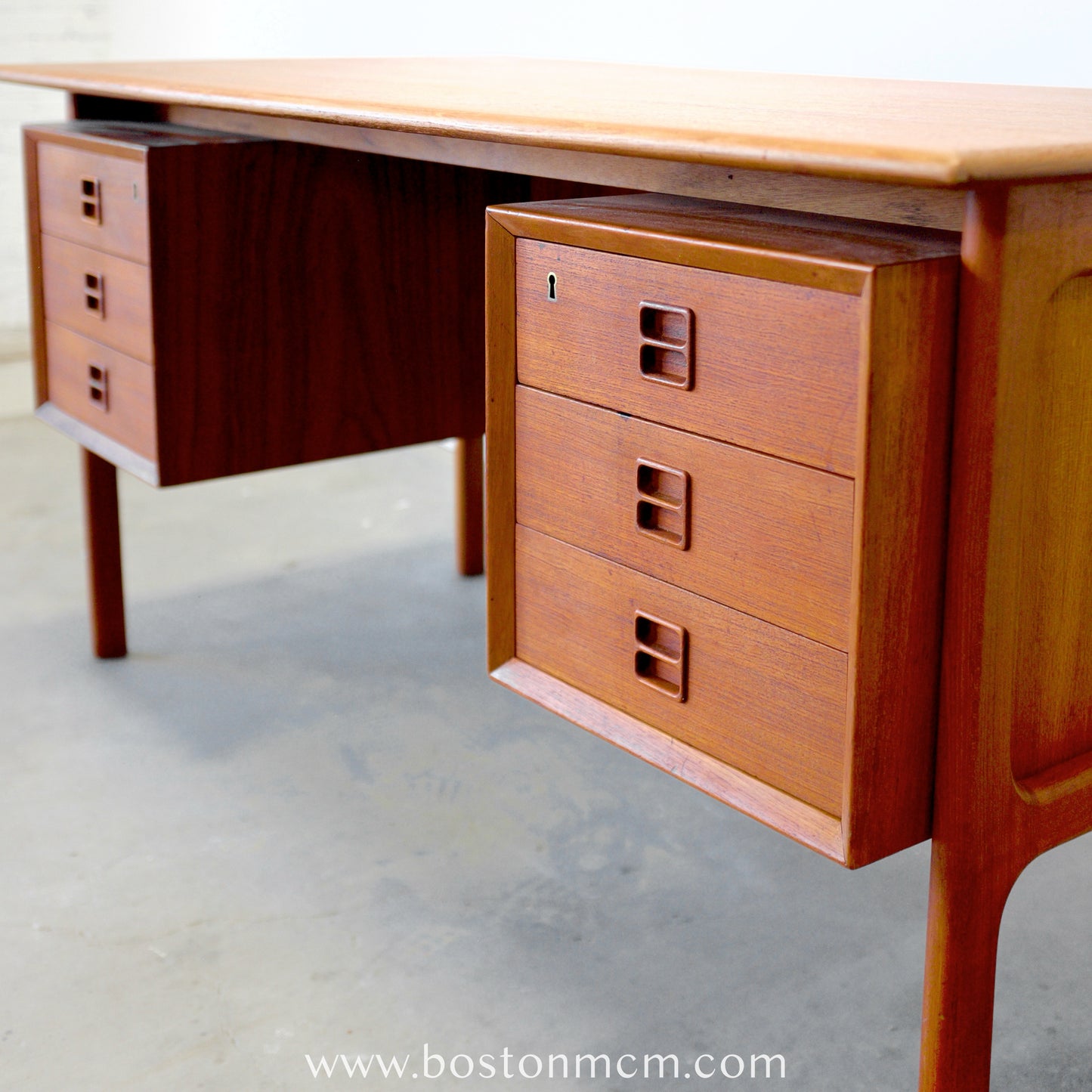 Brouer Møbelfabrik Model #100 Danish Teak Desk with Rear Storage - #A1693