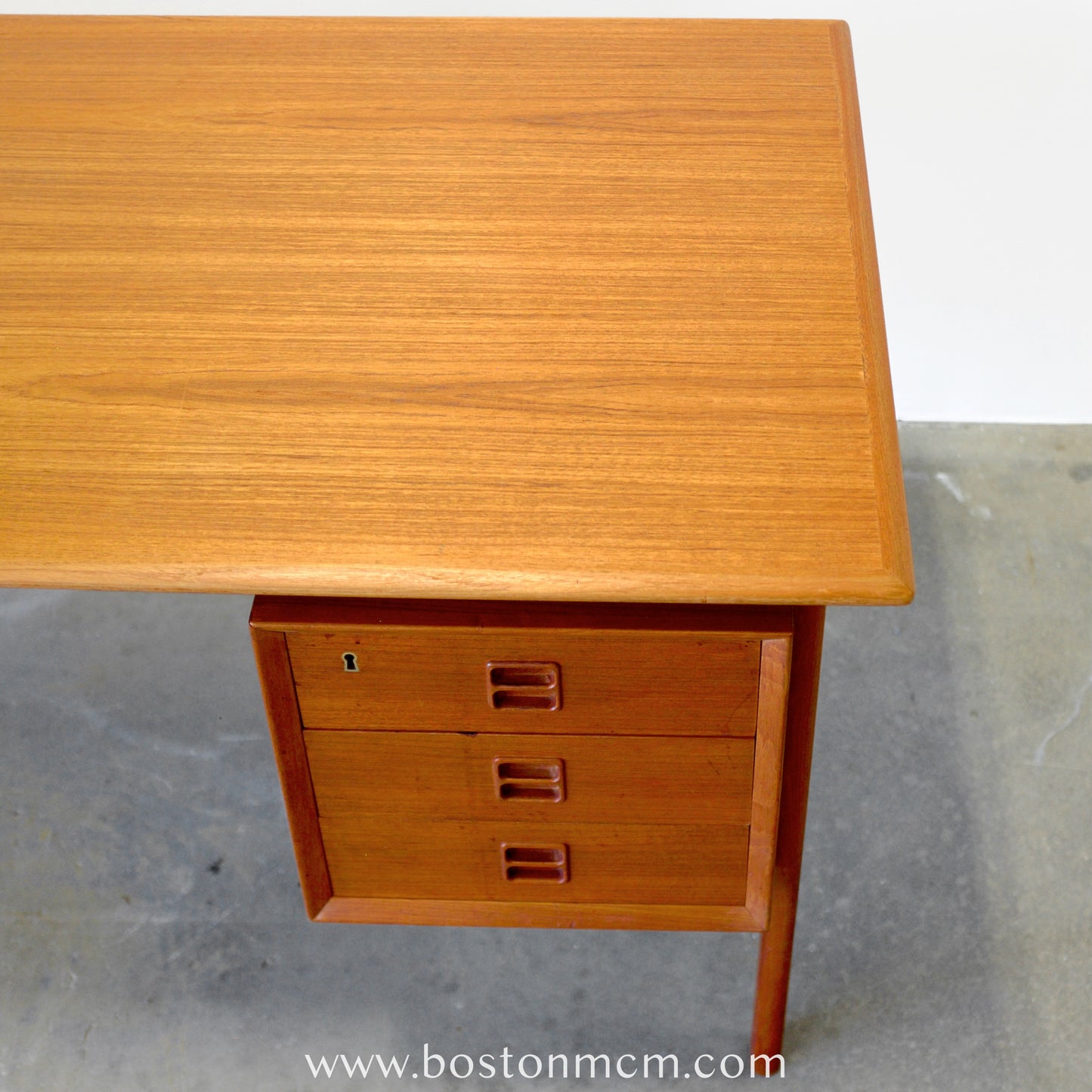 Brouer Møbelfabrik Model #100 Danish Teak Desk with Rear Storage - #A1693