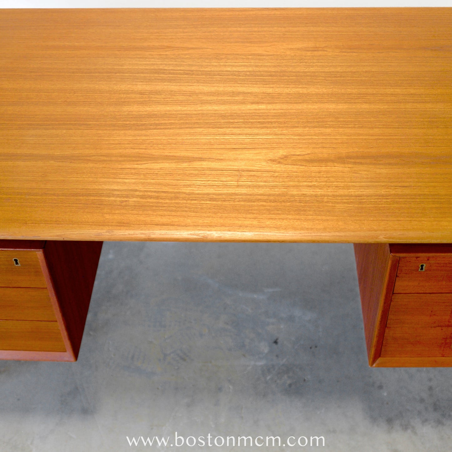 Brouer Møbelfabrik Model #100 Danish Teak Desk with Rear Storage - #A1693