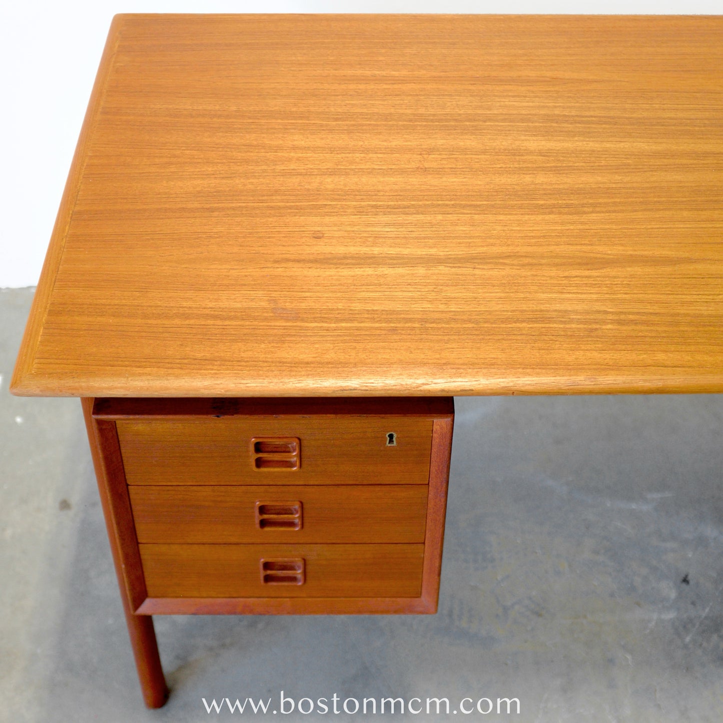 Brouer Møbelfabrik Model #100 Danish Teak Desk with Rear Storage - #A1693