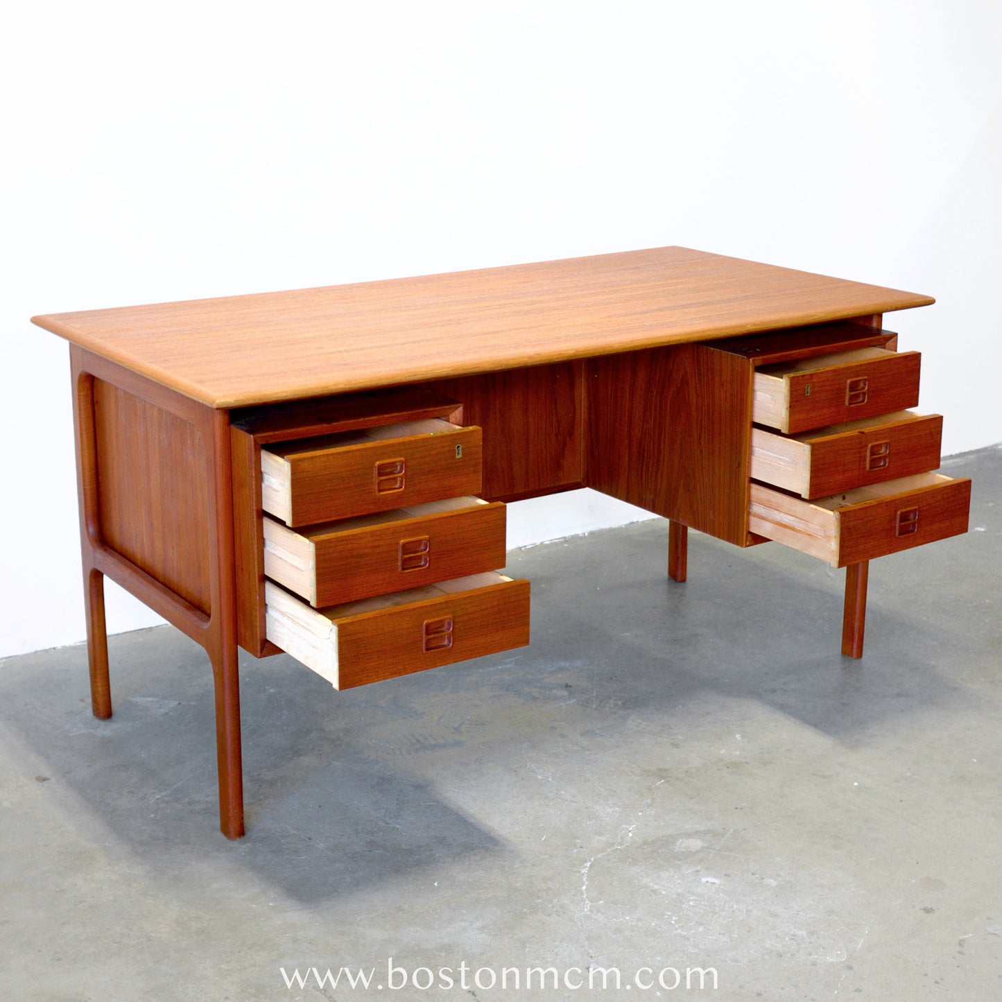 Brouer Møbelfabrik Model #100 Danish Teak Desk with Rear Storage - #A1693