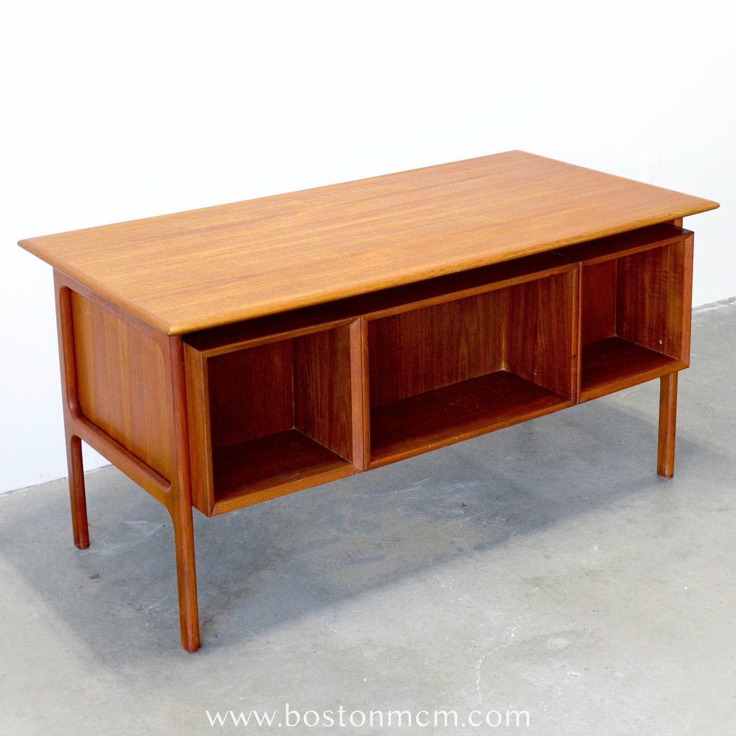 Brouer Møbelfabrik Model #100 Danish Teak Desk with Rear Storage - #A1693