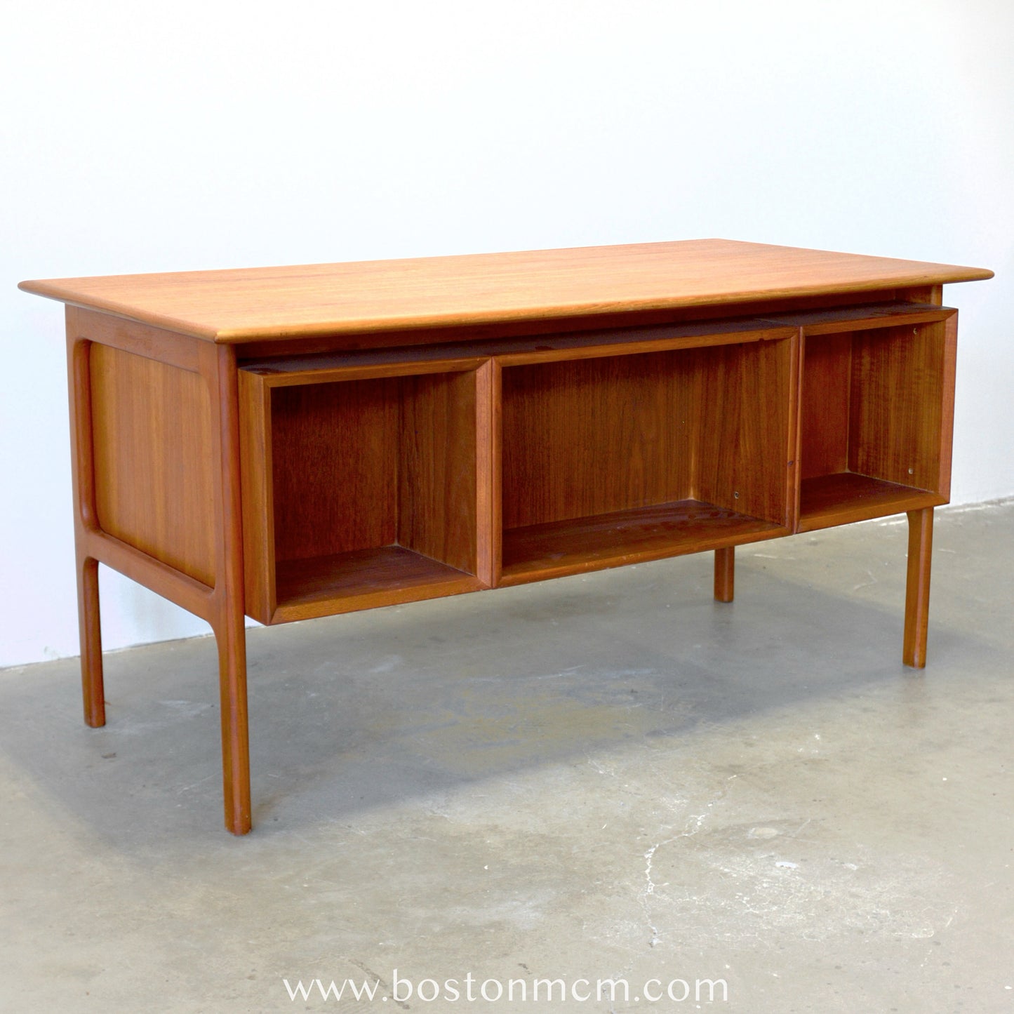 Brouer Møbelfabrik Model #100 Danish Teak Desk with Rear Storage - #A1693