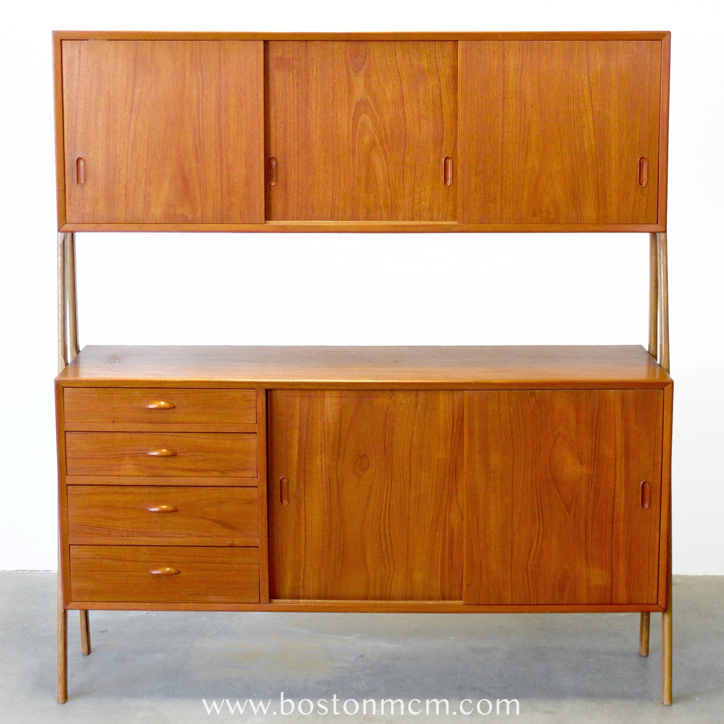 Double-Tiered Danish Teak Tall Sideboard / Highboard - #A1504