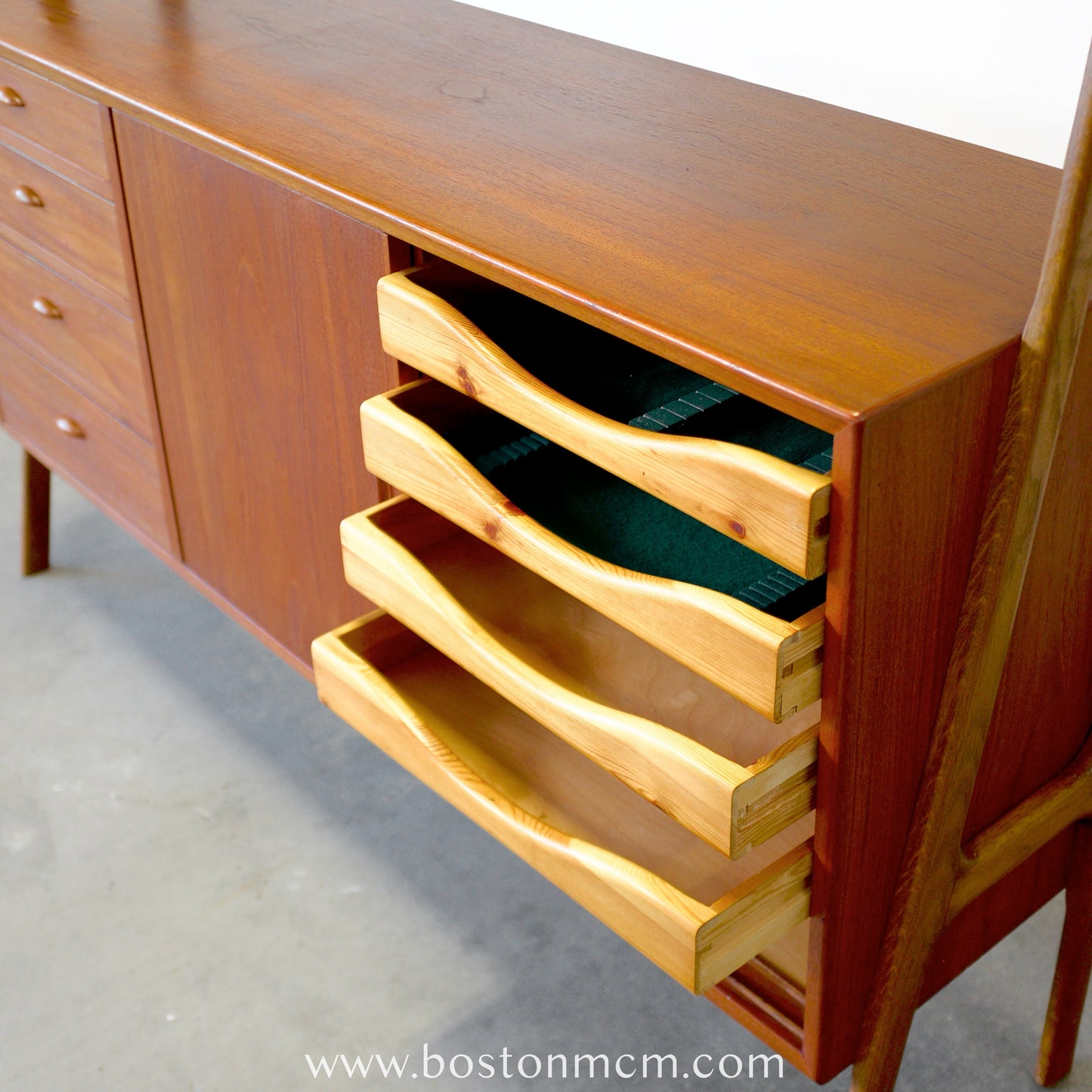 Double-Tiered Danish Teak Tall Sideboard / Highboard - #A1504