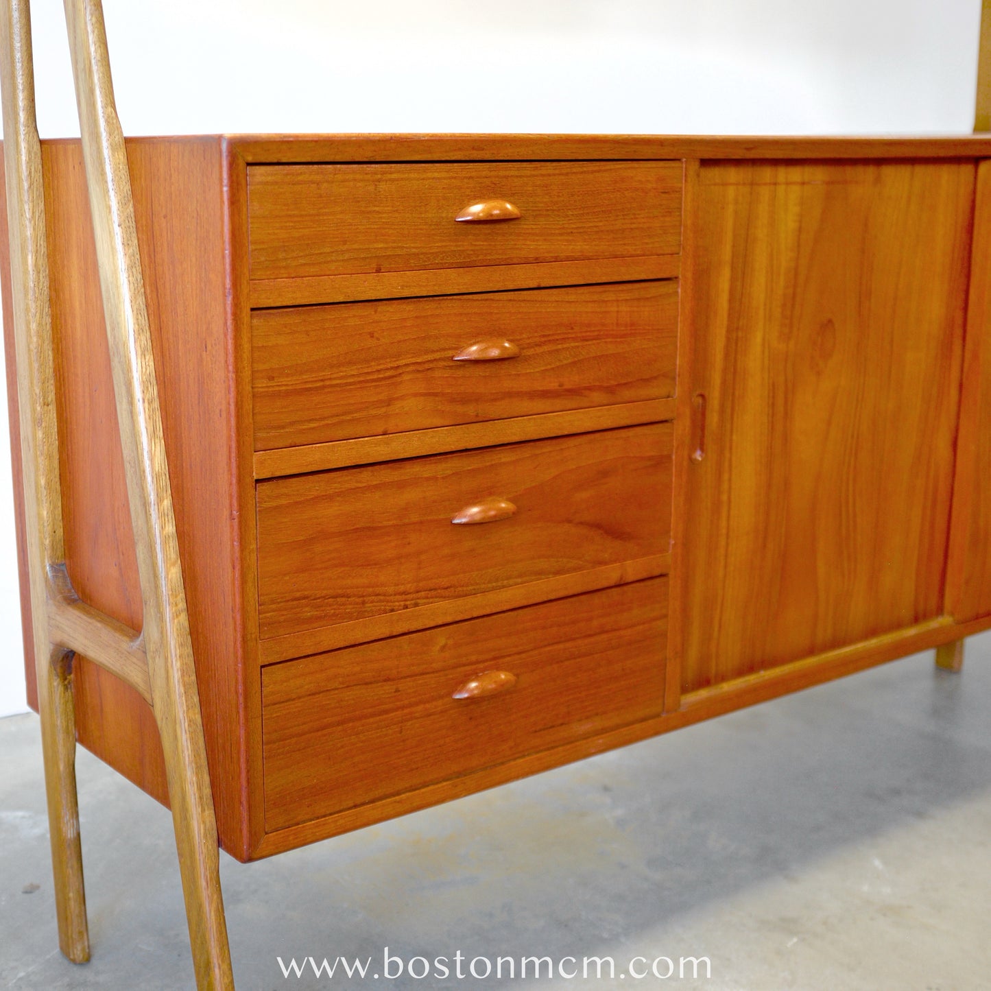 Double-Tiered Danish Teak Tall Sideboard / Highboard - #A1504