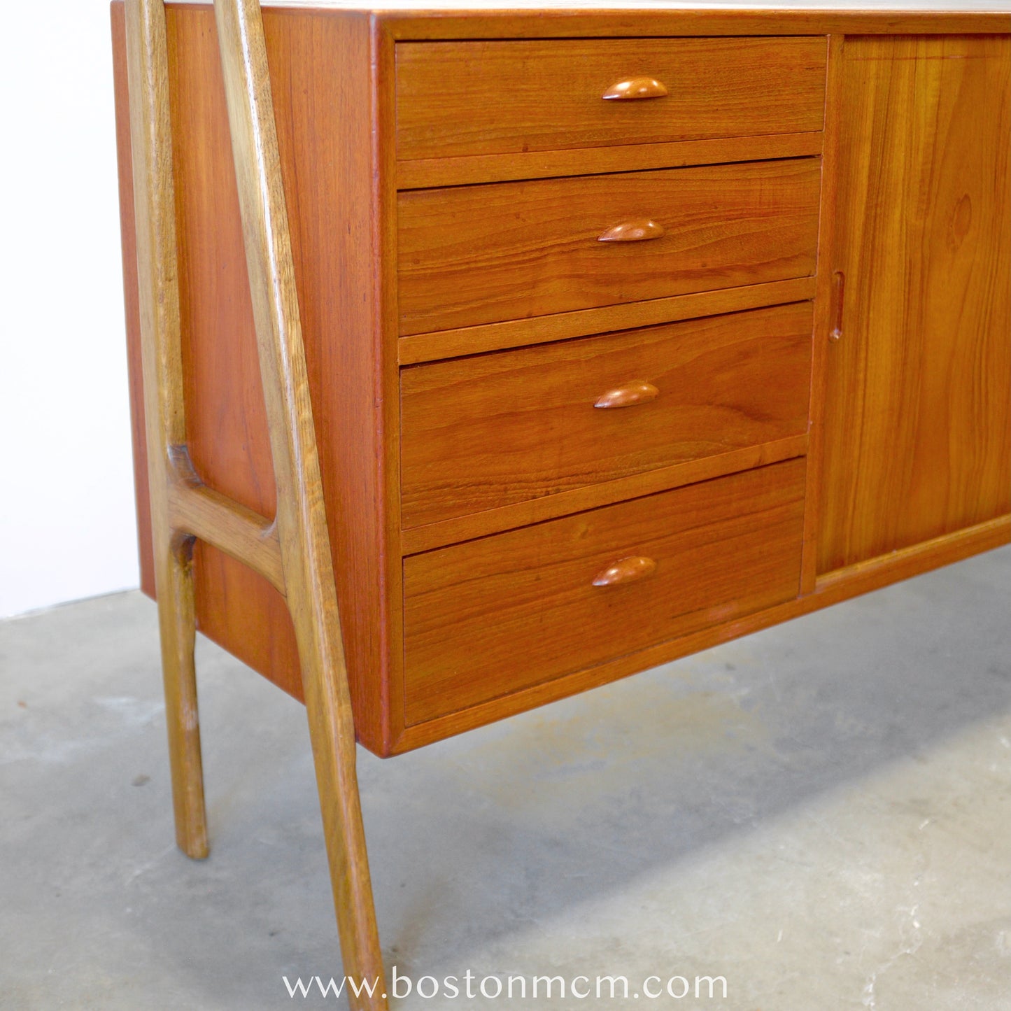 Double-Tiered Danish Teak Tall Sideboard / Highboard - #A1504