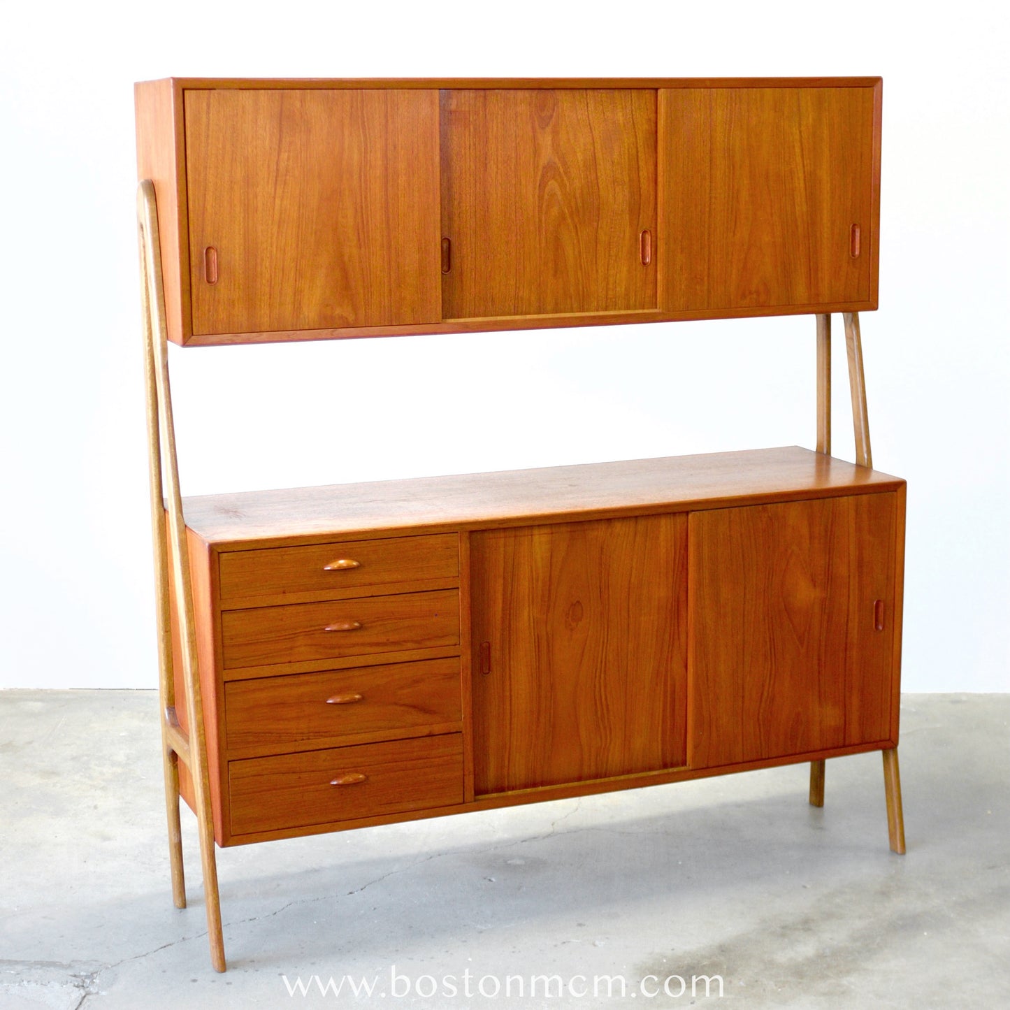 Double-Tiered Danish Teak Tall Sideboard / Highboard - #A1504