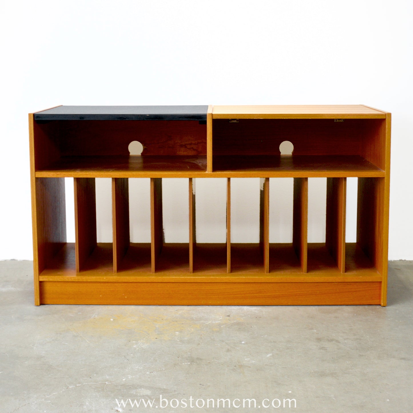 Danish Teak Stereo Console / Record Cabinet - #A1571 - with Lift-Up Section for Turntable