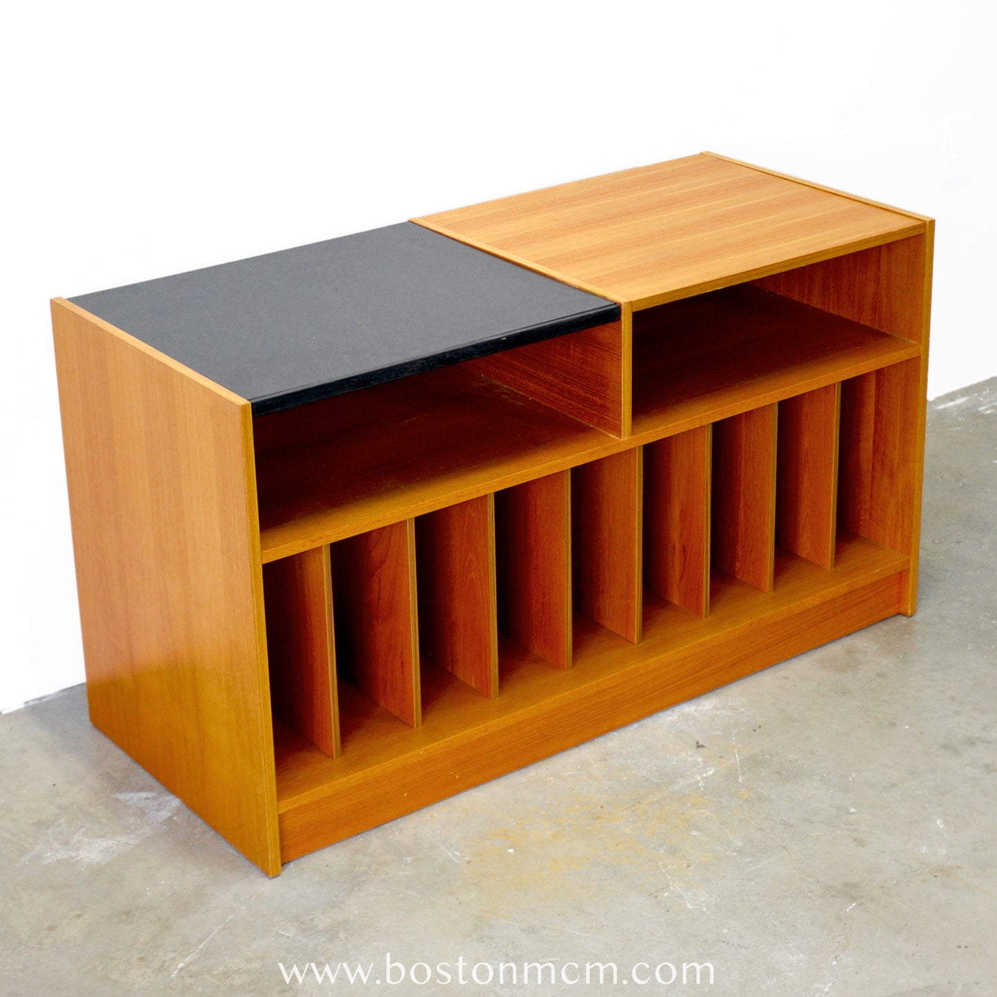 Danish Teak Stereo Console / Record Cabinet - #A1571 - with Lift-Up Section for Turntable