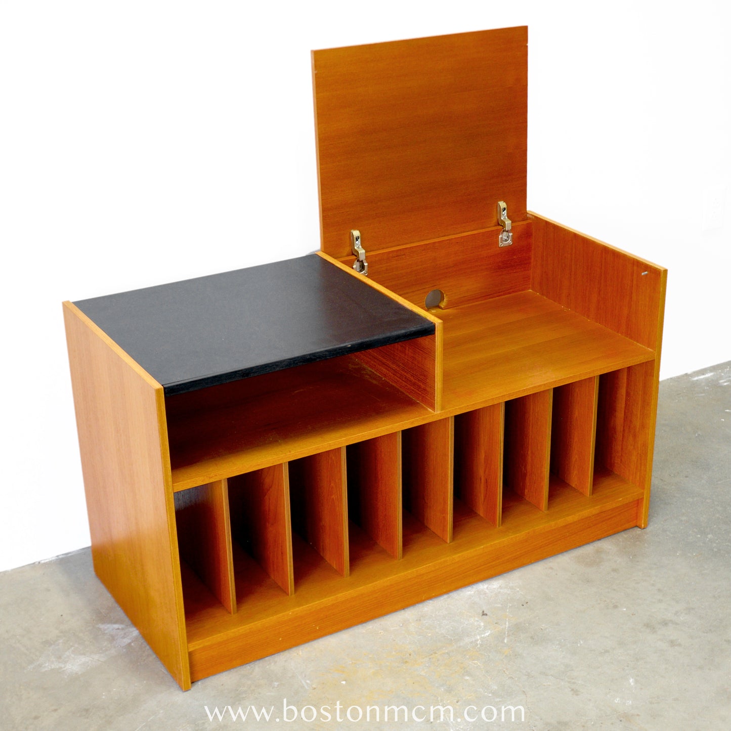 Danish Teak Stereo Console / Record Cabinet - #A1571 - with Lift-Up Section for Turntable