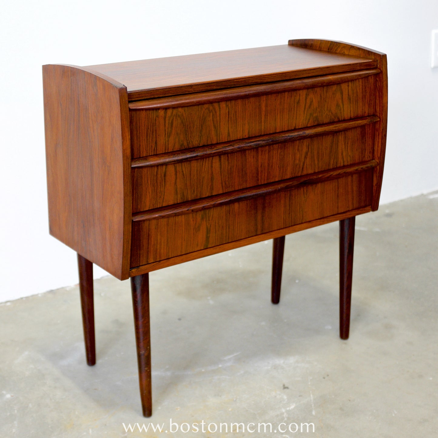 Danish Rosewood 3 Drawer Side Table / Nightstand - #A1808
