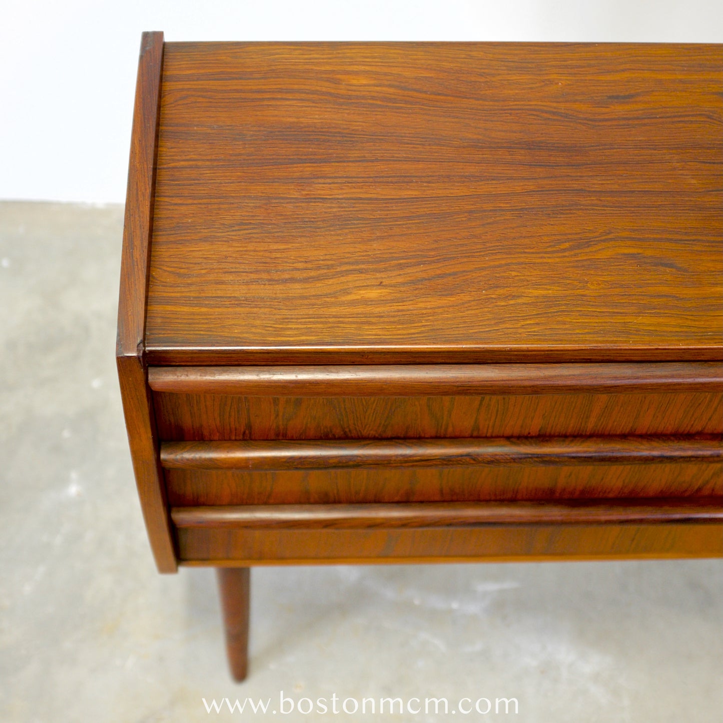 Danish Rosewood 3 Drawer Side Table / Nightstand - #A1808