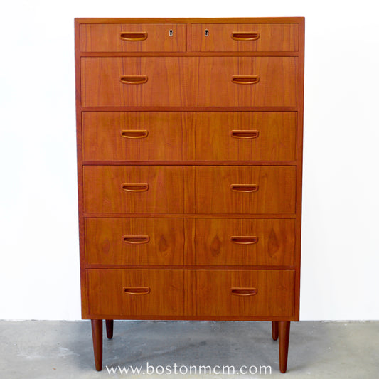 Danish Teak Seven Drawer Dresser - #A1796