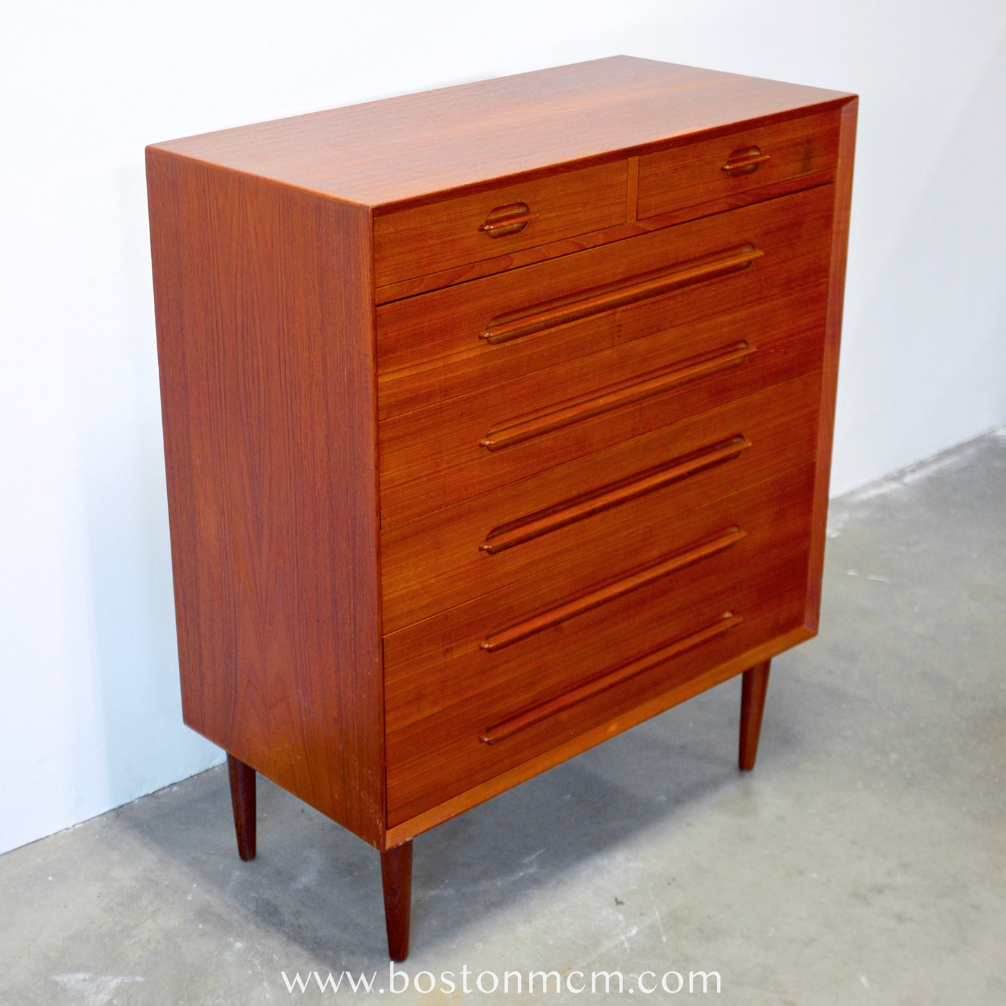 Ivan Gern Møbelfabrik Teak Seven Drawer Dresser Designed by Ejvind A. Johansson - #A1800