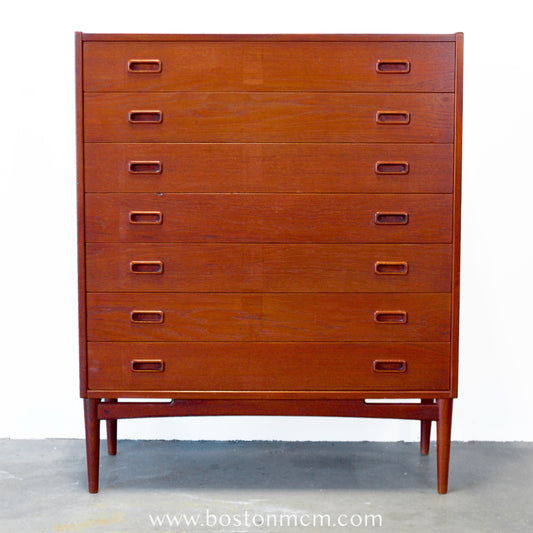 Mogens Kold Danish Teak 7 Drawer Dresser Designed by Arne Hovmand-Olsen - #A1521