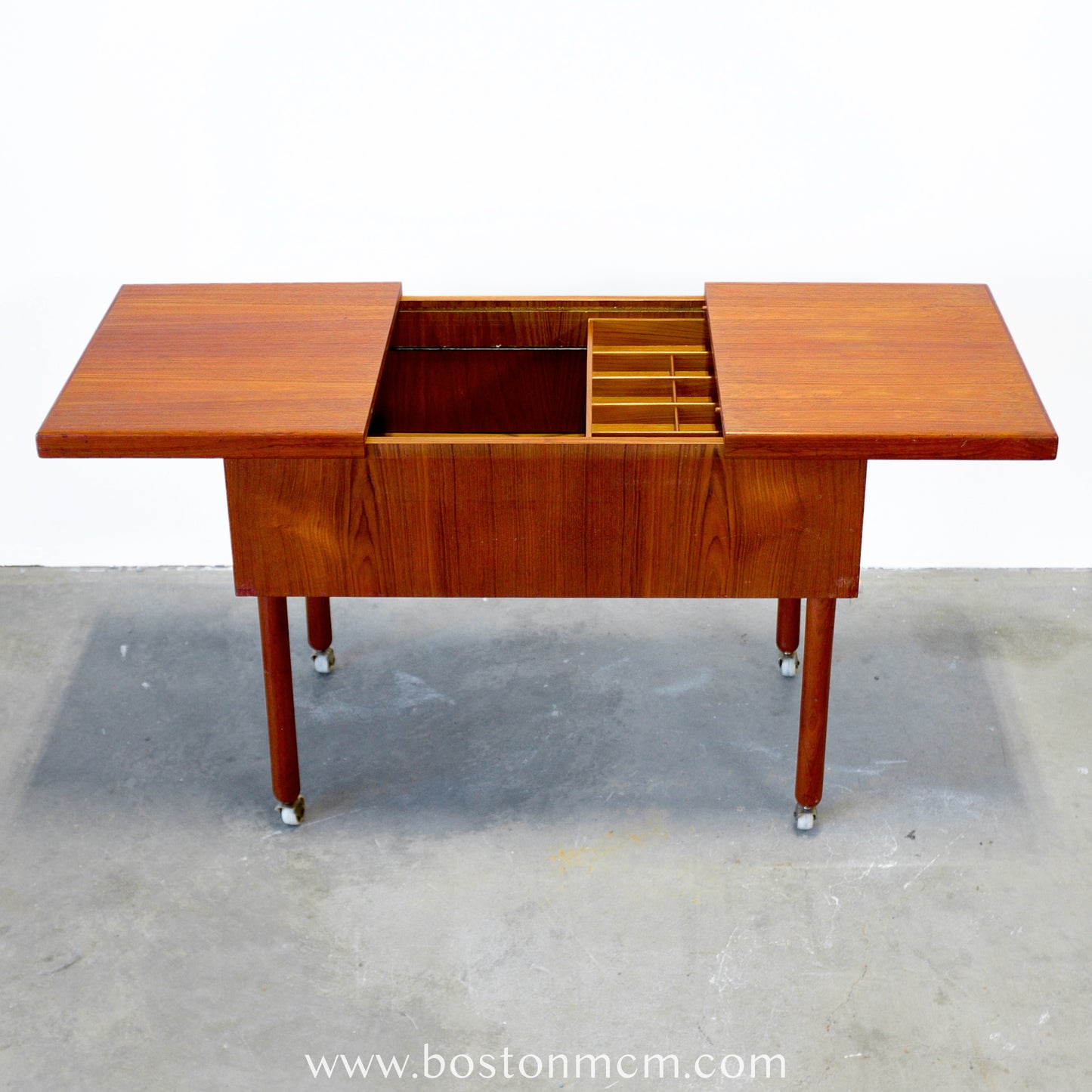 Danish Teak Sewing Table with Sliding Top - #A1829