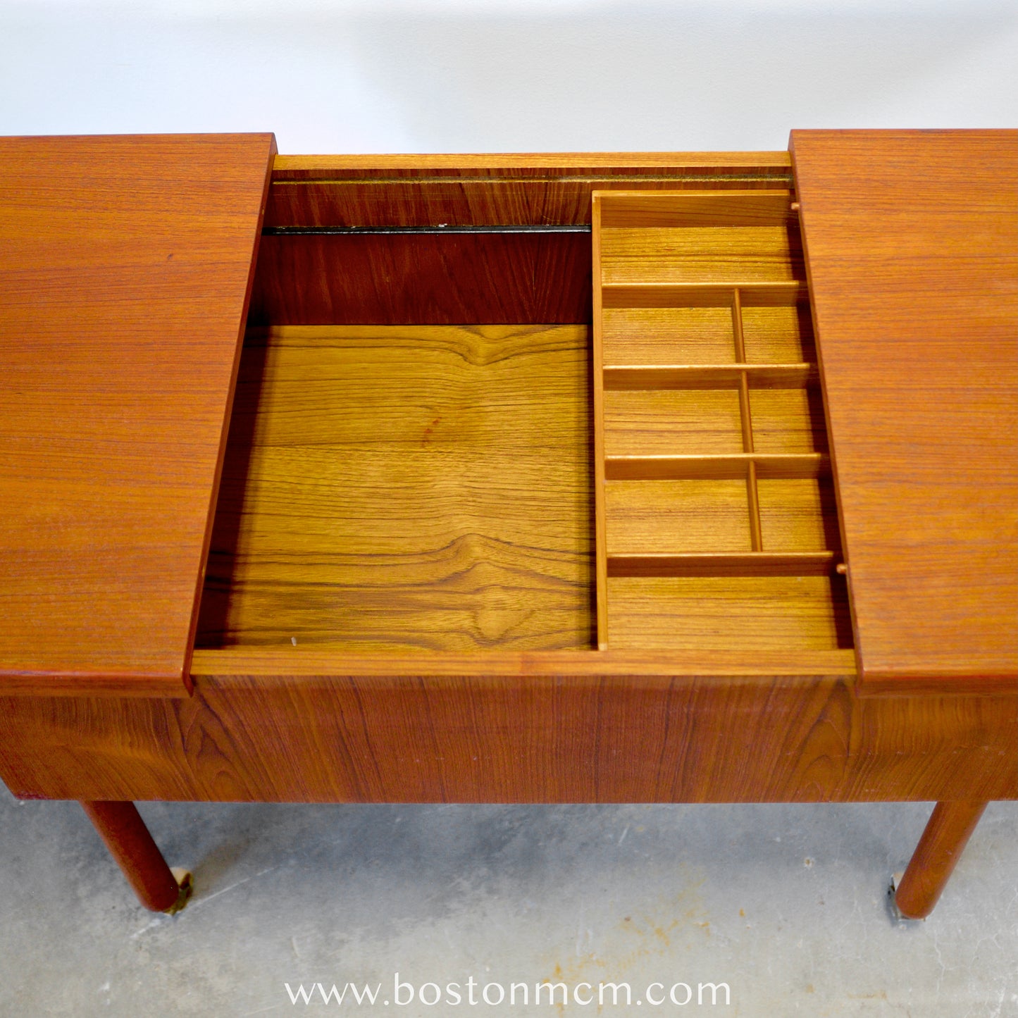 Danish Teak Sewing Table with Sliding Top - #A1829