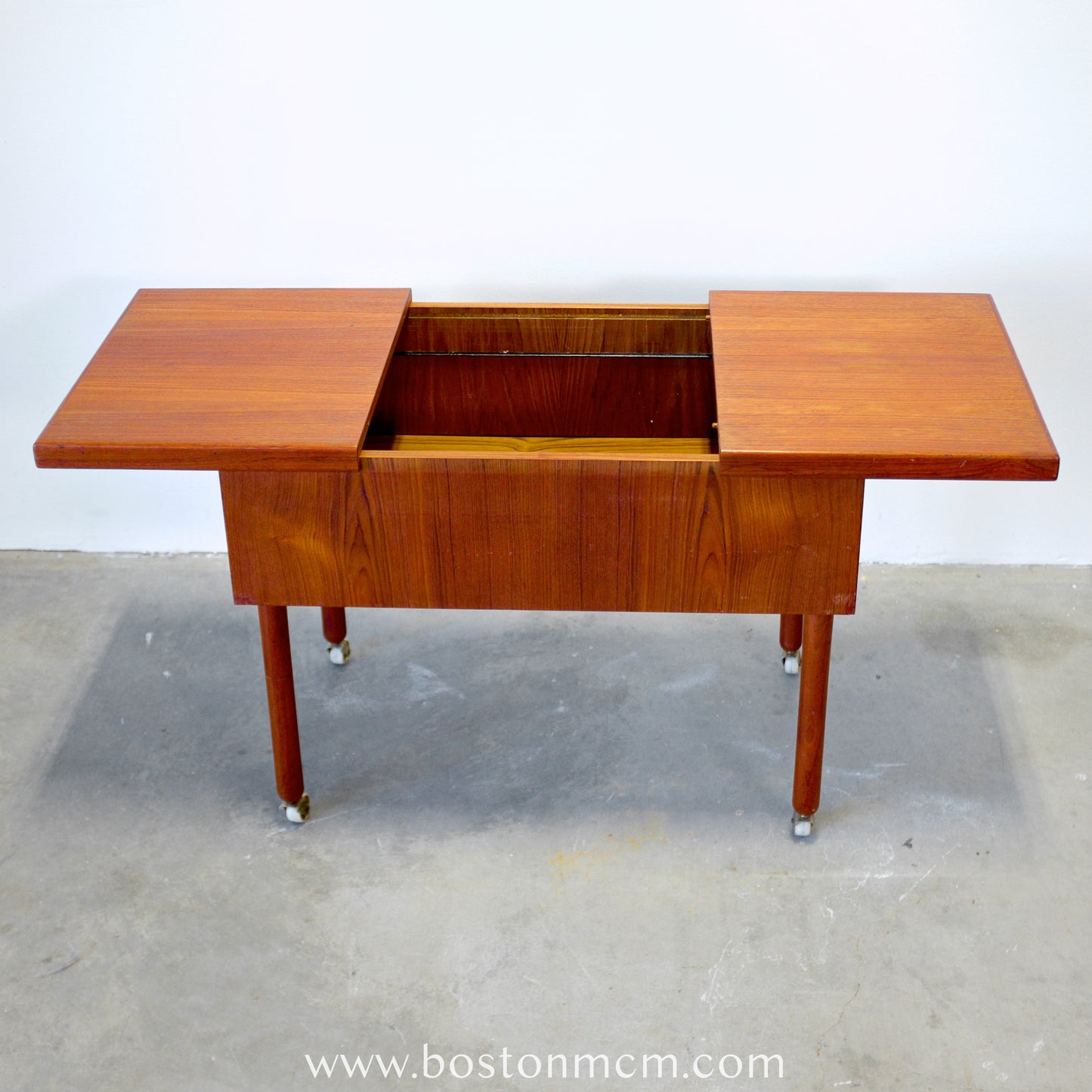 Danish Teak Sewing Table with Sliding Top - #A1829