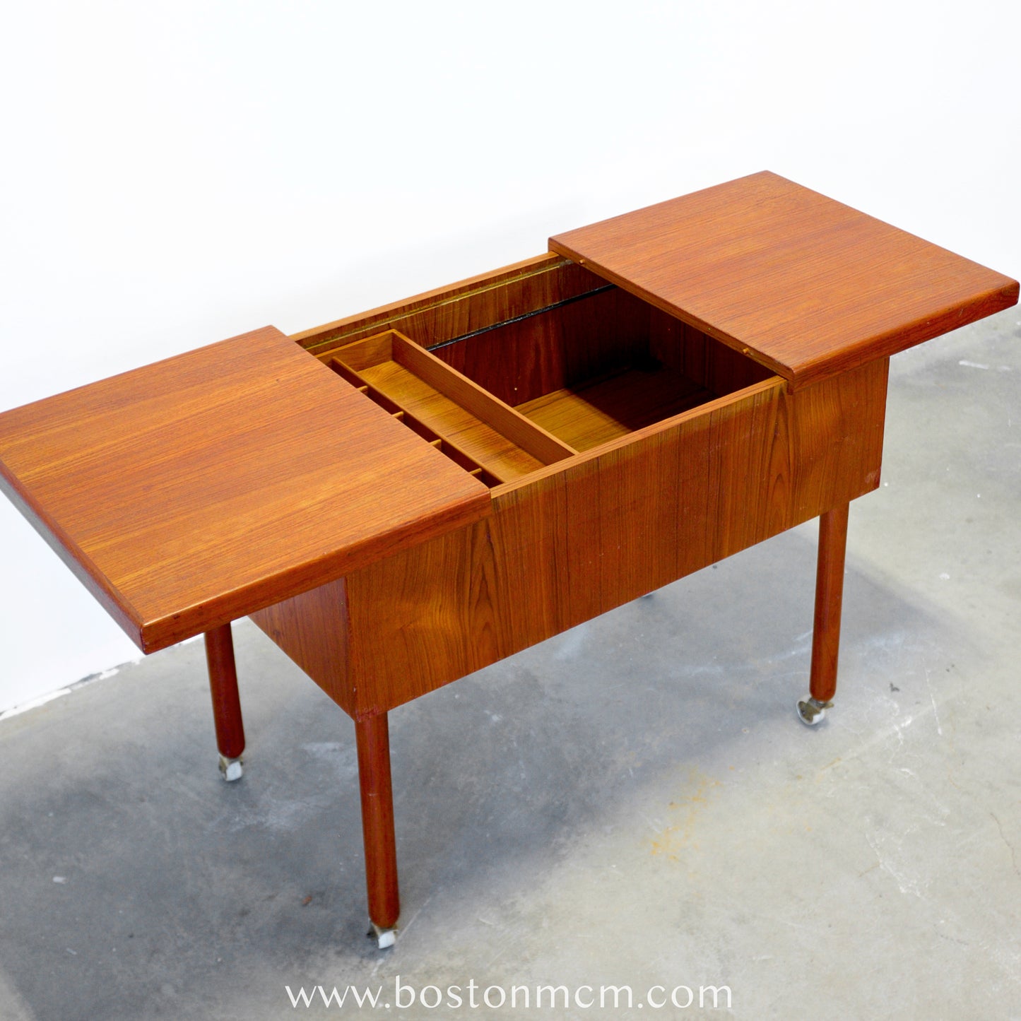 Danish Teak Sewing Table with Sliding Top - #A1829