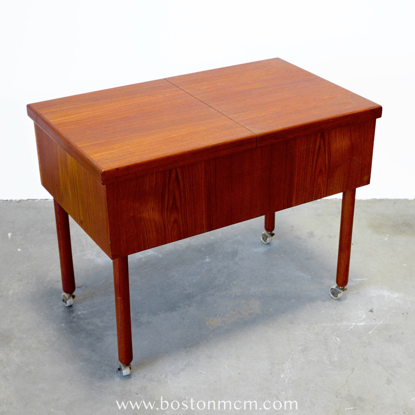 Danish Teak Sewing Table with Sliding Top - #A1829