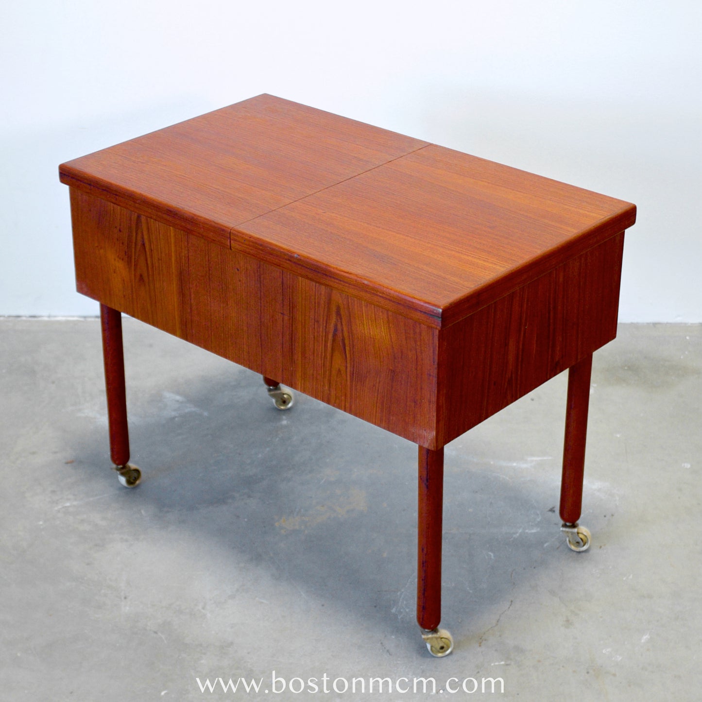 Danish Teak Sewing Table with Sliding Top - #A1829