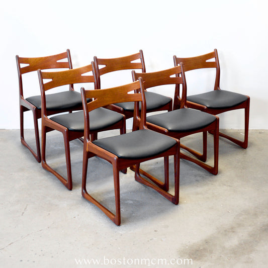 Danish Teak Set of 6 Dining Chairs - #A1791