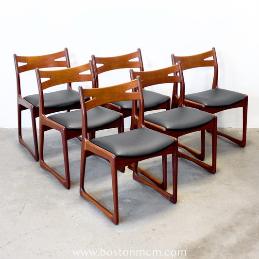 Danish Teak Set of 6 Dining Chairs - #A1791