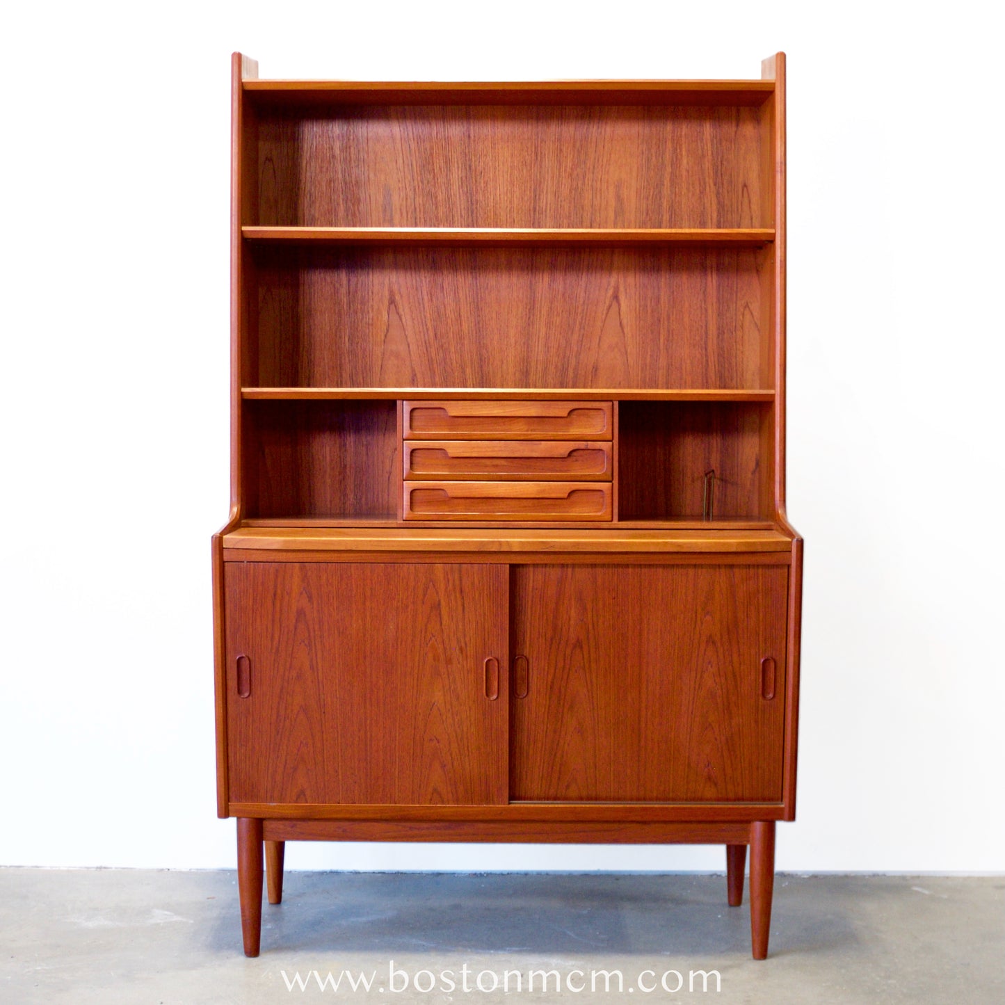 Brdr. Larsen Møbelfabrik Teak Secretary Desk w/ Bookcase - #A1793