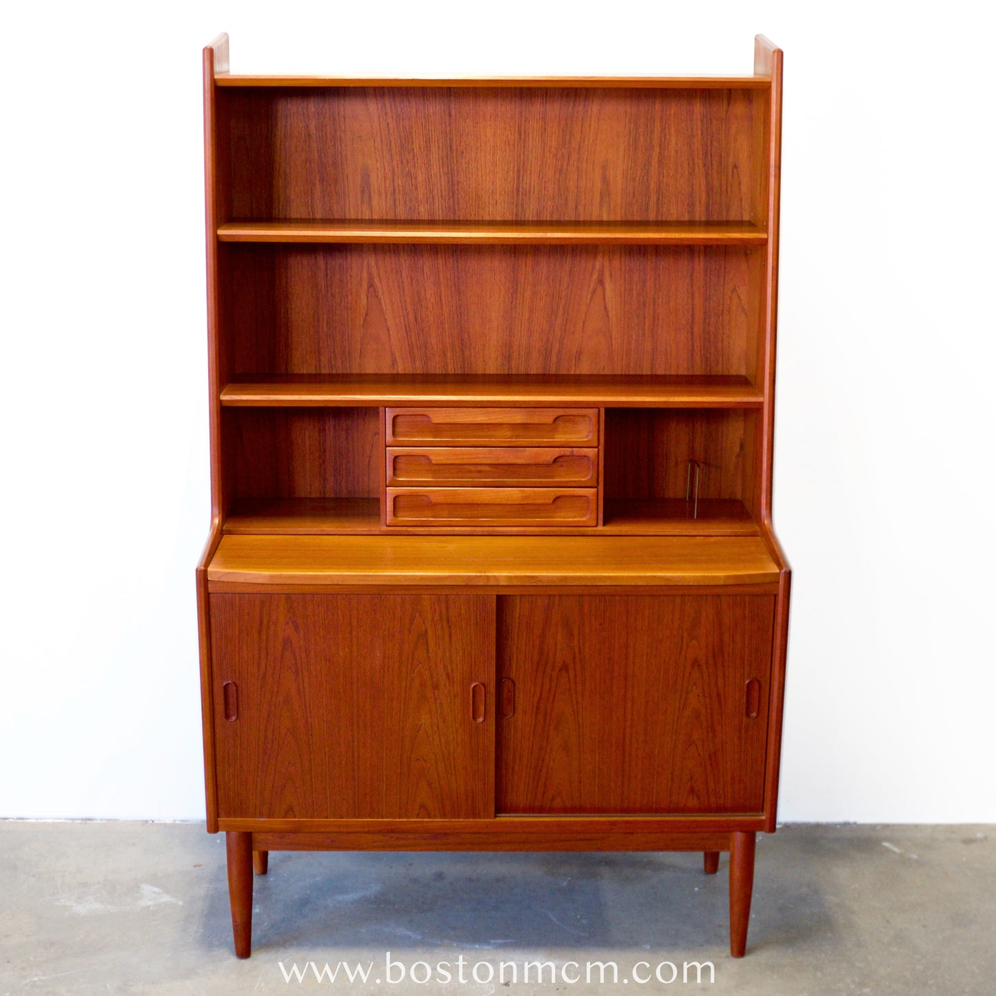 Brdr. Larsen Møbelfabrik Teak Secretary Desk w/ Bookcase - #A1793