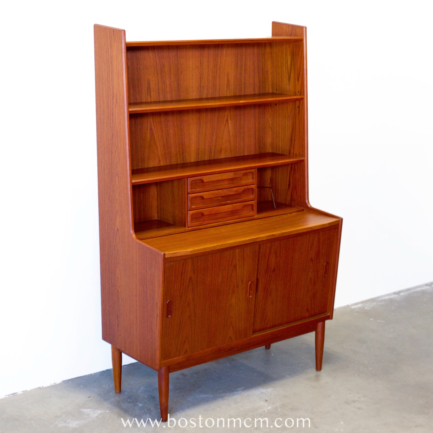 Brdr. Larsen Møbelfabrik Teak Secretary Desk w/ Bookcase - #A1793