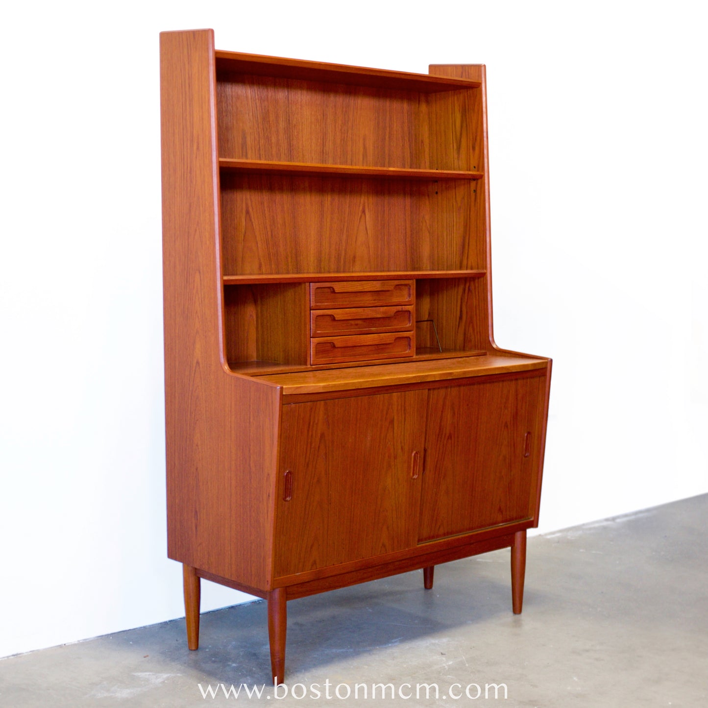 Brdr. Larsen Møbelfabrik Teak Secretary Desk w/ Bookcase - #A1793