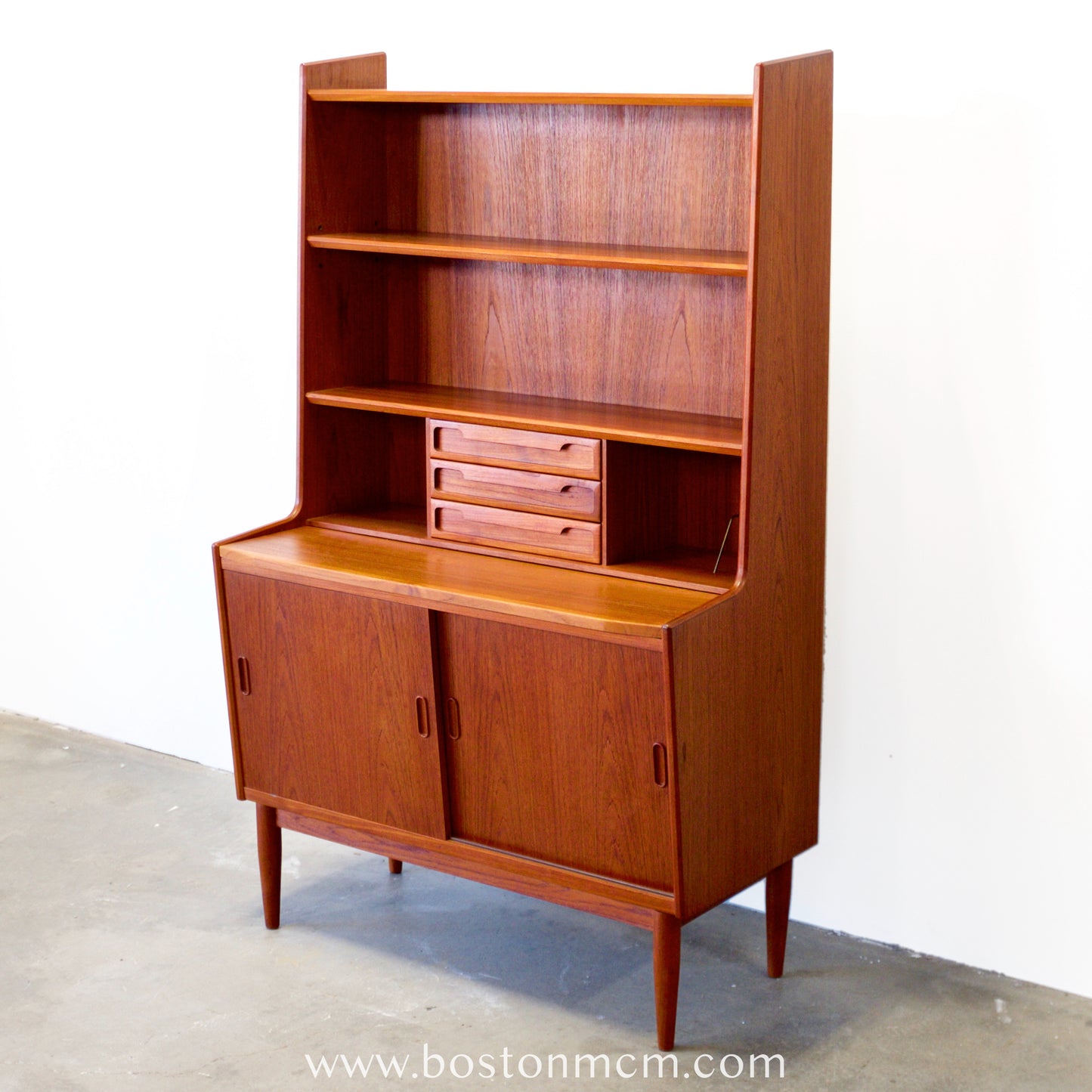 Brdr. Larsen Møbelfabrik Teak Secretary Desk w/ Bookcase - #A1793