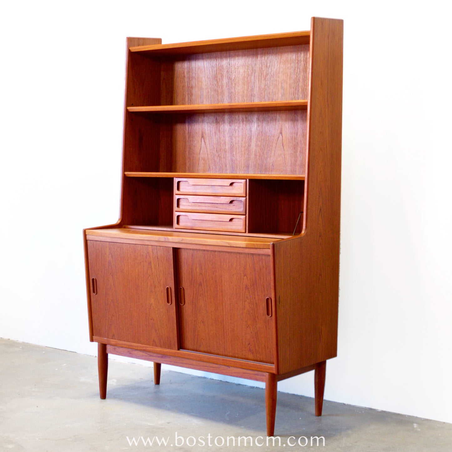 Brdr. Larsen Møbelfabrik Teak Secretary Desk w/ Bookcase - #A1793