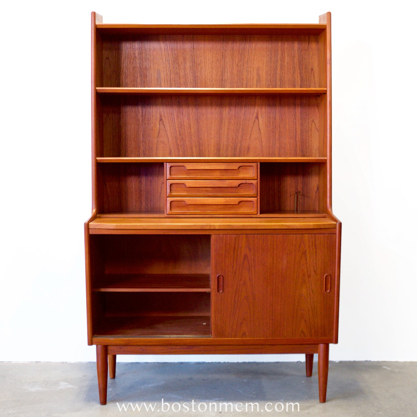 Brdr. Larsen Møbelfabrik Teak Secretary Desk w/ Bookcase - #A1793