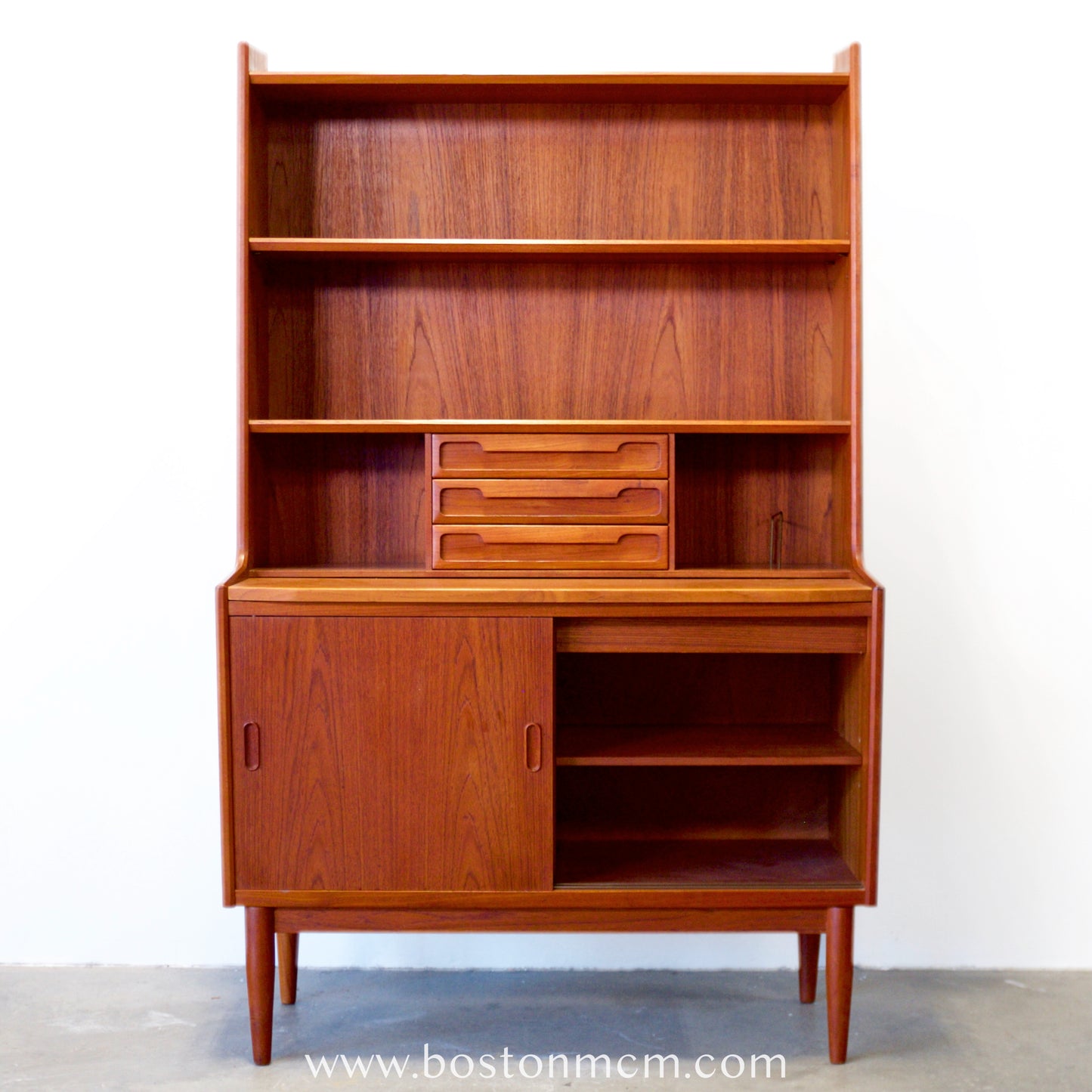 Brdr. Larsen Møbelfabrik Teak Secretary Desk w/ Bookcase - #A1793