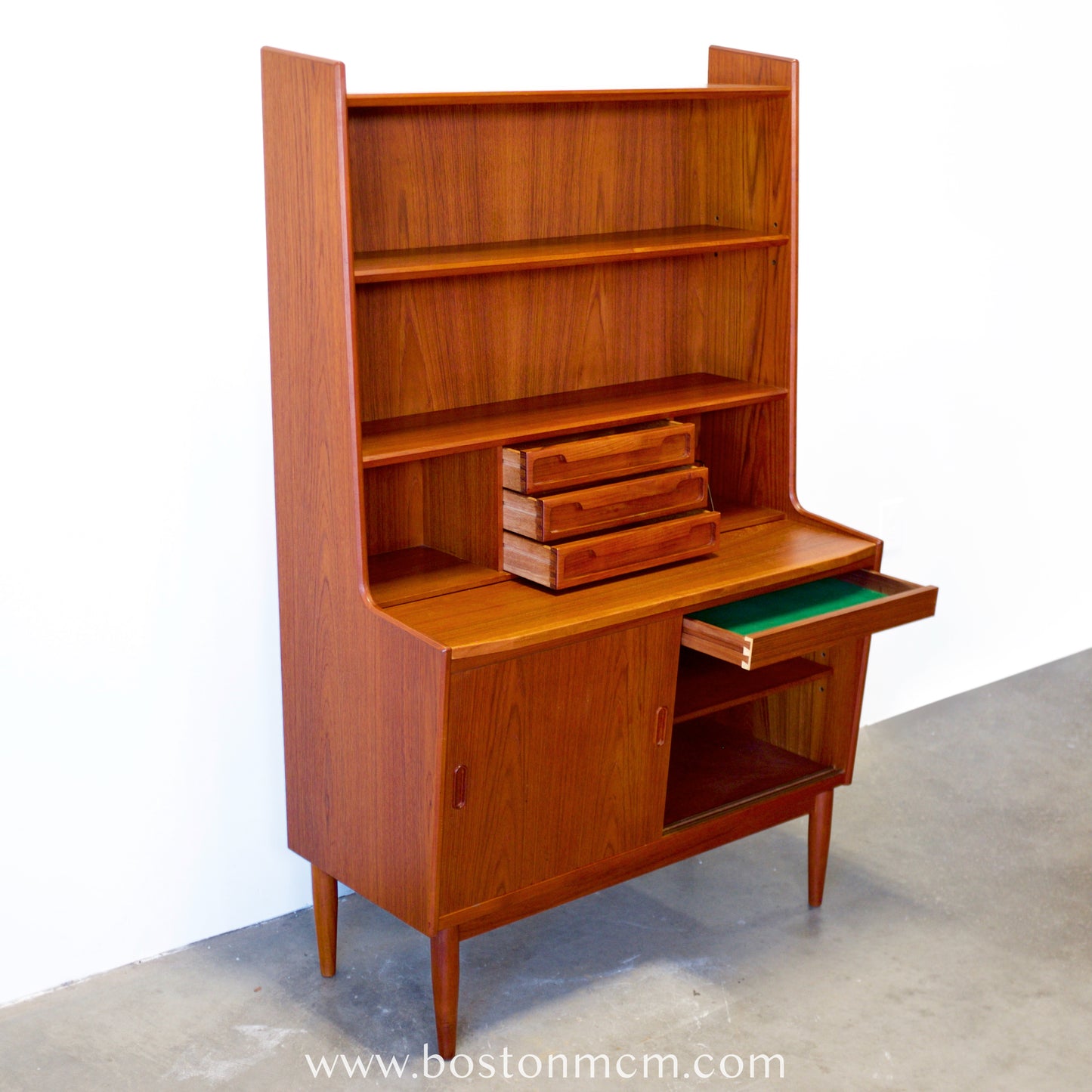 Brdr. Larsen Møbelfabrik Teak Secretary Desk w/ Bookcase - #A1793