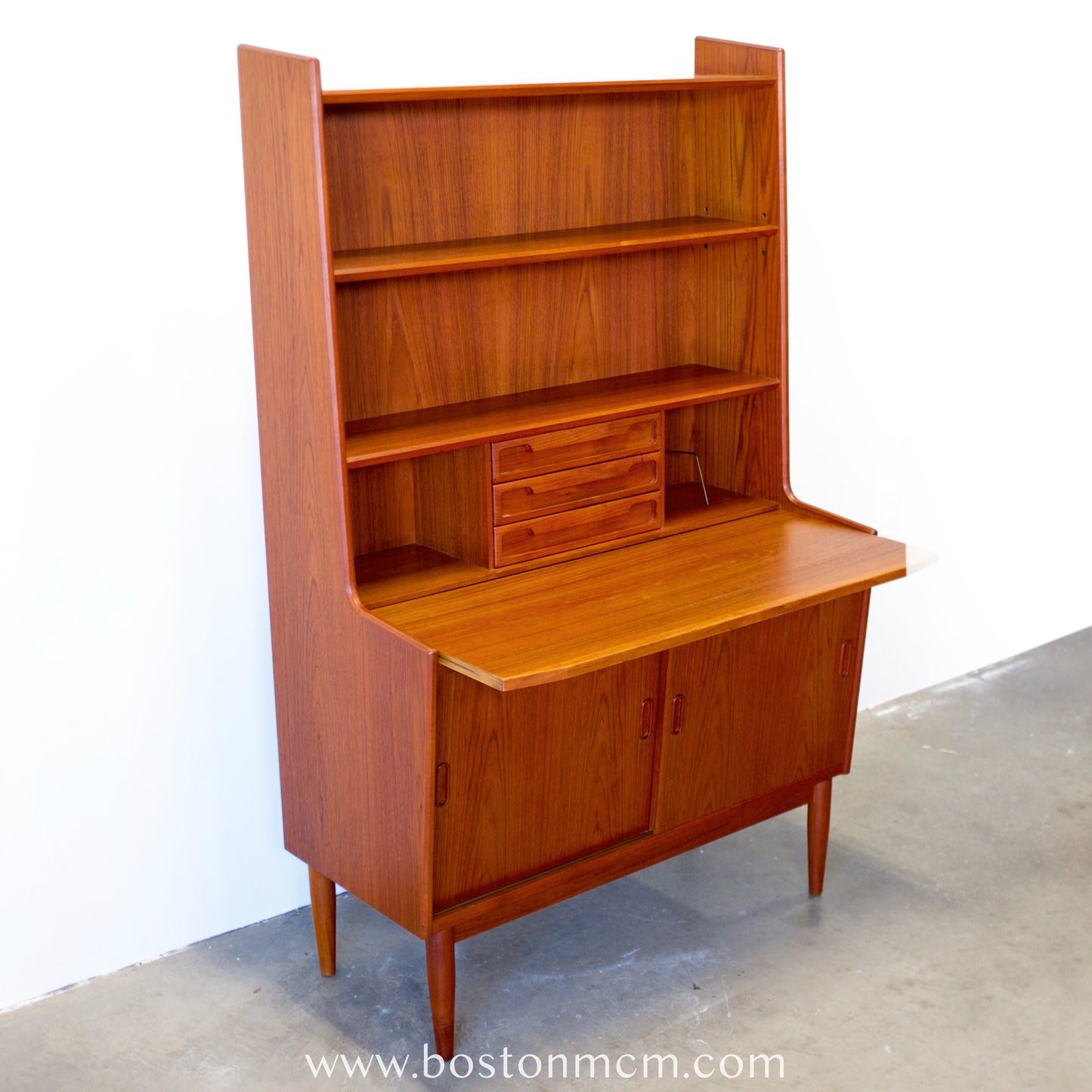 Brdr. Larsen Møbelfabrik Teak Secretary Desk w/ Bookcase - #A1793