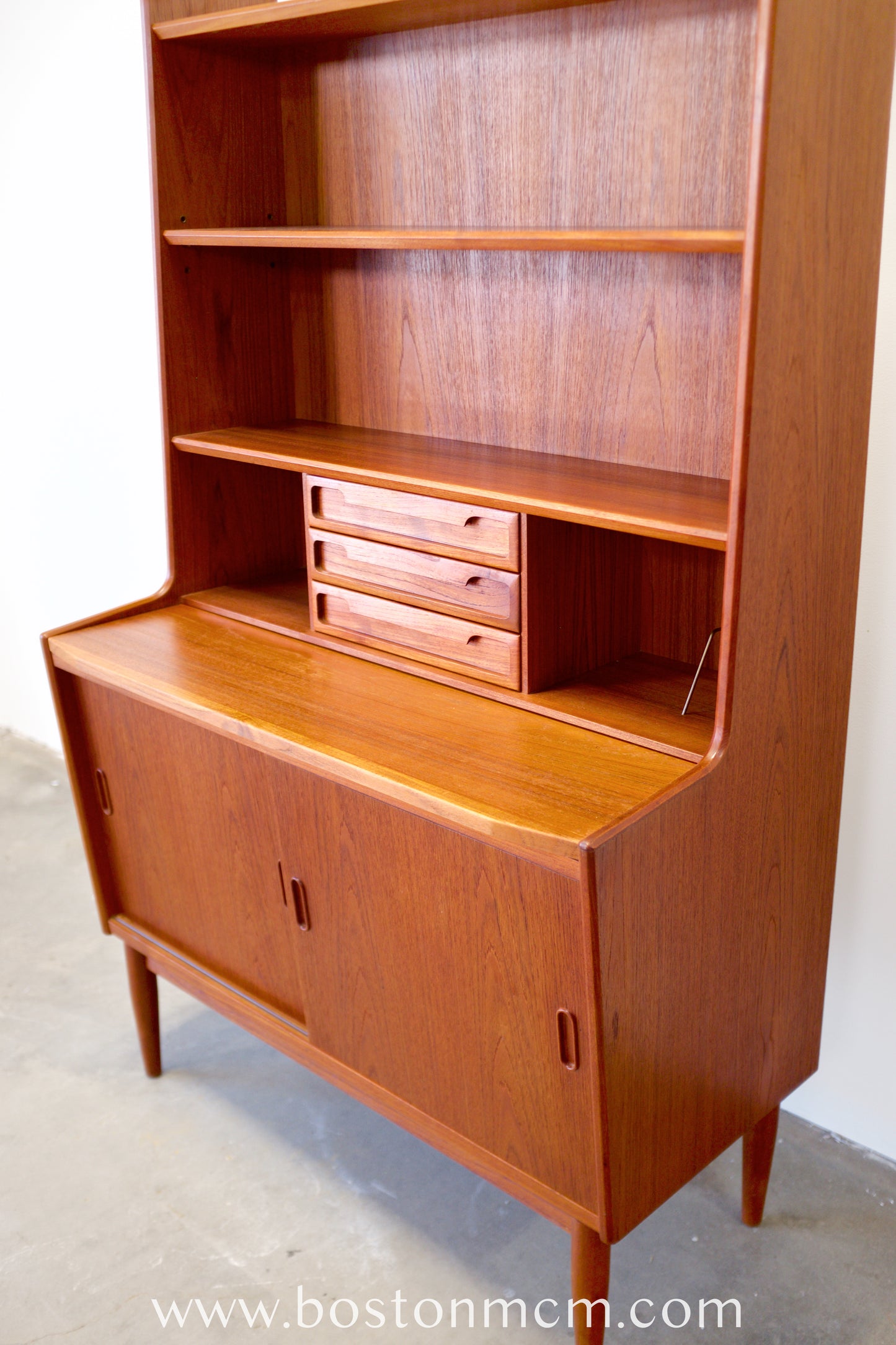 Brdr. Larsen Møbelfabrik Teak Secretary Desk w/ Bookcase - #A1793